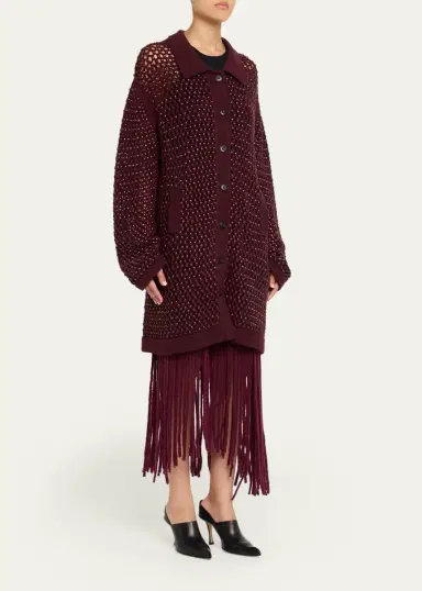 Diotima Embellished Open Knit Cardigan Coat | Thumbnail 4 Diotima Embellished Open Knit Cardigan Coat | Thumbnail 4