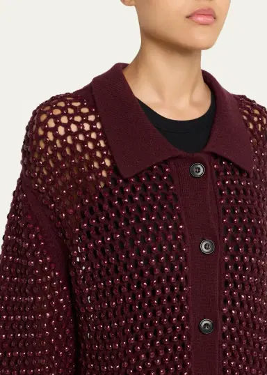 Diotima Embellished Open Knit Cardigan Coat | Thumbnail 5 Diotima Embellished Open Knit Cardigan Coat | Thumbnail 5