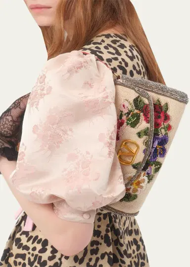 Valentino Garavani Vain Floral Beaded Shoulder Bag | Thumbnail 2 Valentino Garavani Vain Floral Beaded Shoulder Bag | Thumbnail 2