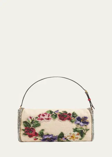 Valentino Garavani Vain Floral Beaded Shoulder Bag | Thumbnail 3 Valentino Garavani Vain Floral Beaded Shoulder Bag | Thumbnail 3