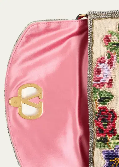 Valentino Garavani Vain Floral Beaded Shoulder Bag | Thumbnail 4 Valentino Garavani Vain Floral Beaded Shoulder Bag | Thumbnail 4