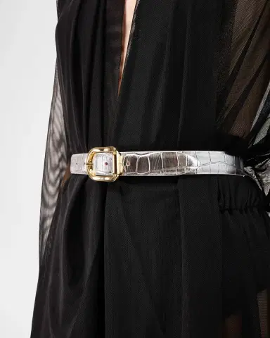 Déhanche Mija Mirror Croc-Embossed Leather Belt | Thumbnail 2 Déhanche Mija Mirror Croc-Embossed Leather Belt | Thumbnail 2