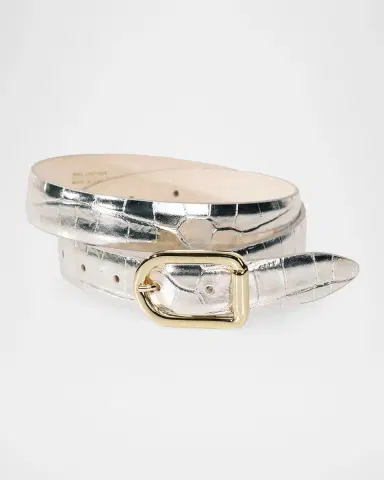 Déhanche Mija Mirror Croc-Embossed Leather Belt | Thumbnail 3 Déhanche Mija Mirror Croc-Embossed Leather Belt | Thumbnail 3