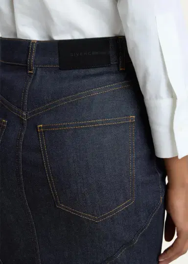 Givenchy Denim Kick-Pleat Midi Skirt | Thumbnail 5 Givenchy Denim Kick-Pleat Midi Skirt | Thumbnail 5
