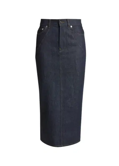 Givenchy Denim Kick-Pleat Midi Skirt | Thumbnail 1 Givenchy Denim Kick-Pleat Midi Skirt | Thumbnail 1