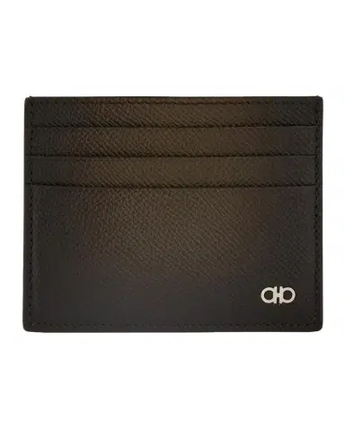 Ferragamo Men's Micro Gancio Leather Card Case | Thumbnail 1 Ferragamo Men's Micro Gancio Leather Card Case | Thumbnail 1