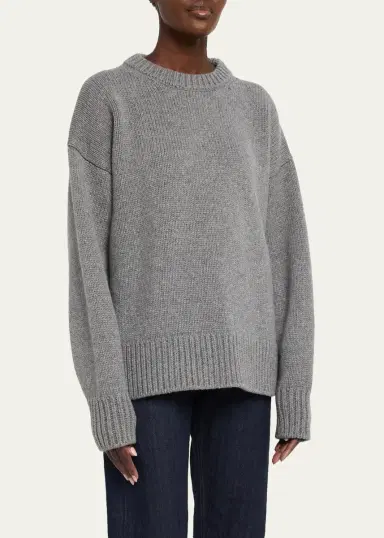 The Row Ophelia Wool-Cashmere Crewneck Sweater | Thumbnail 4 The Row Ophelia Wool-Cashmere Crewneck Sweater | Thumbnail 4