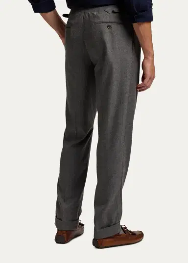 Ralph Lauren Purple Label Men's Worsted Wool Flannel Trousers | Thumbnail 3 Ralph Lauren Purple Label Men's Worsted Wool Flannel Trousers | Thumbnail 3