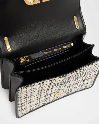 Valentino Garavani Vain Small Tweed VLogo Shoulder Bag | Thumbnail 4 Valentino Garavani Vain Small Tweed VLogo Shoulder Bag | Thumbnail 4