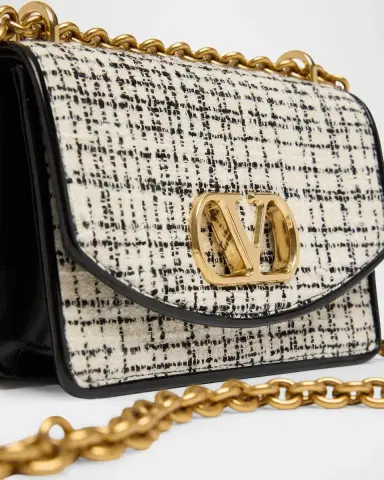 Valentino Garavani Vain Small Tweed VLogo Shoulder Bag | Thumbnail 6 Valentino Garavani Vain Small Tweed VLogo Shoulder Bag | Thumbnail 6