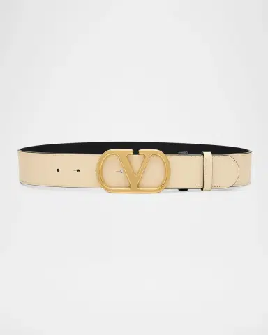 Valentino Garavani VLogo Signature Reversible Shiny Calfskin Belt 40MM | Thumbnail 2 Valentino Garavani VLogo Signature Reversible Shiny Calfskin Belt 40MM | Thumbnail 2