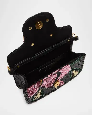 Valentino Garavani Loco Small Floral Sequin VLogo Shoulder Bag | Thumbnail 4 Valentino Garavani Loco Small Floral Sequin VLogo Shoulder Bag | Thumbnail 4