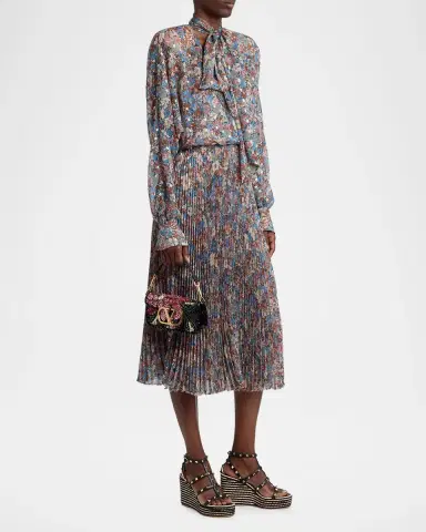 Valentino Garavani Loco Small Floral Sequin VLogo Shoulder Bag | Thumbnail 5 Valentino Garavani Loco Small Floral Sequin VLogo Shoulder Bag | Thumbnail 5