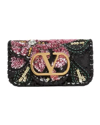 Valentino Garavani Loco Small Floral Sequin VLogo Shoulder Bag | Thumbnail 1 Valentino Garavani Loco Small Floral Sequin VLogo Shoulder Bag | Thumbnail 1