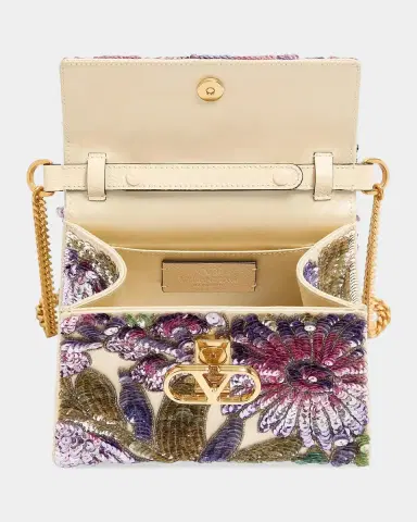 Valentino Garavani VSling Sequin Floral Top-Handle Bag | Thumbnail 4 Valentino Garavani VSling Sequin Floral Top-Handle Bag | Thumbnail 4