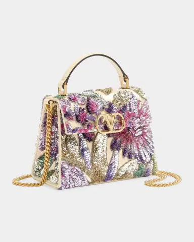 Valentino Garavani VSling Sequin Floral Top-Handle Bag | Thumbnail 7 Valentino Garavani VSling Sequin Floral Top-Handle Bag | Thumbnail 7