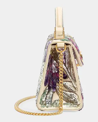 Valentino Garavani VSling Sequin Floral Top-Handle Bag | Thumbnail 8 Valentino Garavani VSling Sequin Floral Top-Handle Bag | Thumbnail 8