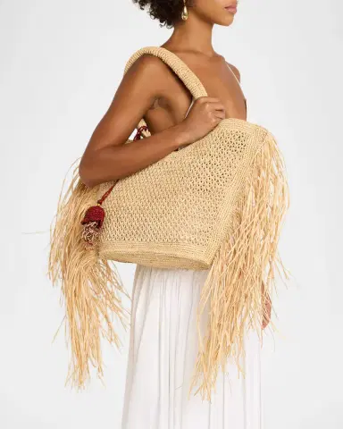 BTB Los Angeles Hunter Fringed Raffia Tote Bag | Thumbnail 2 BTB Los Angeles Hunter Fringed Raffia Tote Bag | Thumbnail 2