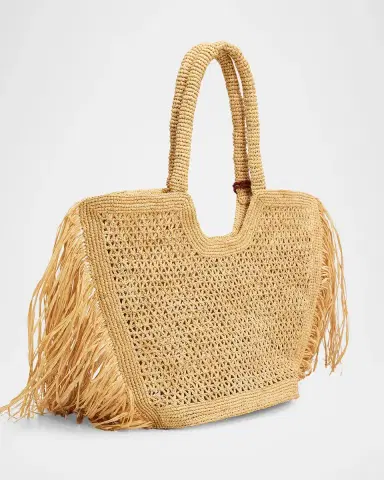 BTB Los Angeles Hunter Fringed Raffia Tote Bag | Thumbnail 3 BTB Los Angeles Hunter Fringed Raffia Tote Bag | Thumbnail 3