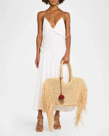 BTB Los Angeles Hunter Fringed Raffia Tote Bag | Thumbnail 5 BTB Los Angeles Hunter Fringed Raffia Tote Bag | Thumbnail 5