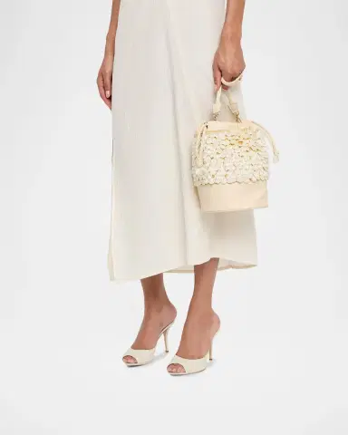 BTB Los Angeles Brielle Embellished Raffia and Leather Bucket Bag | Thumbnail 2 BTB Los Angeles Brielle Embellished Raffia and Leather Bucket Bag | Thumbnail 2