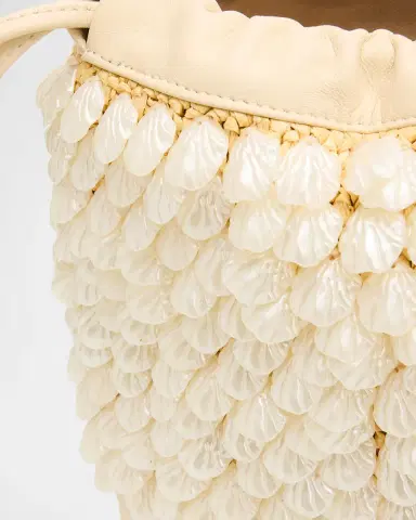 BTB Los Angeles Brielle Embellished Raffia and Leather Bucket Bag | Thumbnail 6 BTB Los Angeles Brielle Embellished Raffia and Leather Bucket Bag | Thumbnail 6