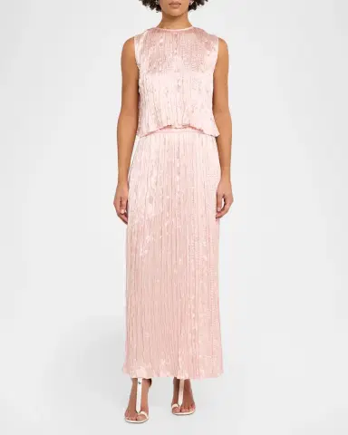 Adam Lippes Anouk Silk Plisse Sleeveless Crop Top | Thumbnail 2 Adam Lippes Anouk Silk Plisse Sleeveless Crop Top | Thumbnail 2