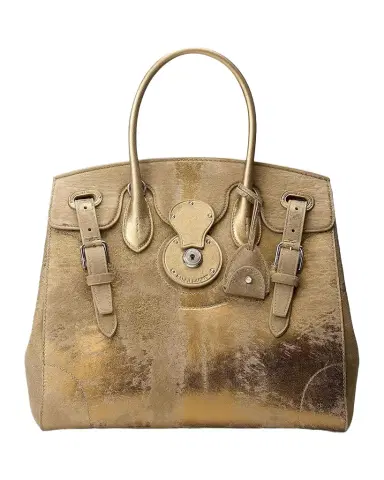 Ralph Lauren Collection Extra-Soft Ricky 33 Calf Hair & Foiled Leather Top Handle Bag | Thumbnail 1 Ralph Lauren Collection Extra-Soft Ricky 33 Calf Hair & Foiled Leather Top Handle Bag | Thumbnail 1