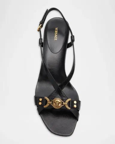 Versace Medusa 50MM Leather Sandals | Thumbnail 6 Versace Medusa 50MM Leather Sandals | Thumbnail 6