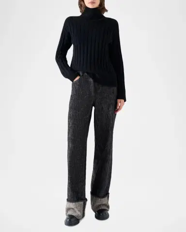 Akris punto Turtleneck Wool-Cashmere Wide Rib Sweater | Thumbnail 2 Akris punto Turtleneck Wool-Cashmere Wide Rib Sweater | Thumbnail 2