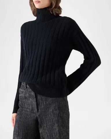 Akris punto Turtleneck Wool-Cashmere Wide Rib Sweater | Thumbnail 6 Akris punto Turtleneck Wool-Cashmere Wide Rib Sweater | Thumbnail 6