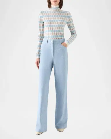Akris punto Intarsia Check Wool Sweater | Thumbnail 2 Akris punto Intarsia Check Wool Sweater | Thumbnail 2