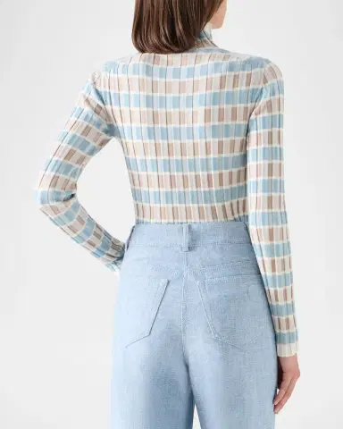 Akris punto Intarsia Check Wool Sweater | Thumbnail 3 Akris punto Intarsia Check Wool Sweater | Thumbnail 3