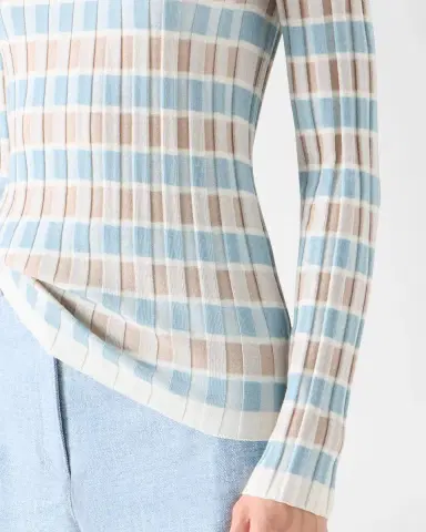 Akris punto Intarsia Check Wool Sweater | Thumbnail 5 Akris punto Intarsia Check Wool Sweater | Thumbnail 5