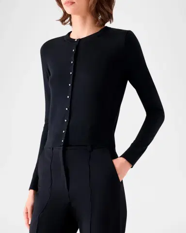 Akris punto Merino Wool Crewneck Cardigan | Thumbnail 6 Akris punto Merino Wool Crewneck Cardigan | Thumbnail 6