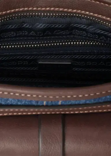 Prada Bonnie Medium Denim and Leather Shoulder Bag | Thumbnail 3 Prada Bonnie Medium Denim and Leather Shoulder Bag | Thumbnail 3