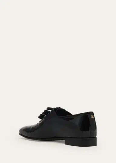 Valentino Garavani Men's Pas Des Dieux Oxfords in Patent Leather | Thumbnail 4 Valentino Garavani Men's Pas Des Dieux Oxfords in Patent Leather | Thumbnail 4