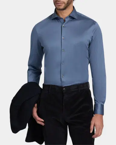 Canali Men's Jersey Sport Shirt | Thumbnail 7 Canali Men's Jersey Sport Shirt | Thumbnail 7
