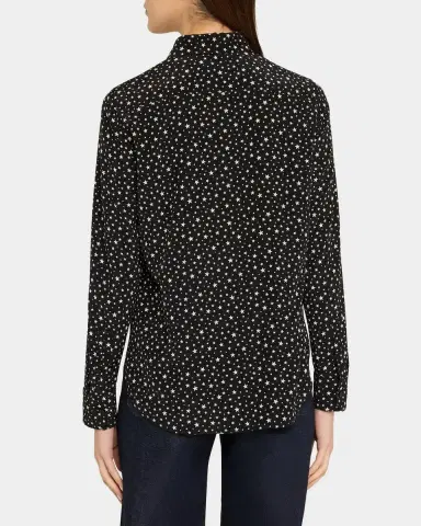 Nili Lotan Spotted Silk Button-Down Blouse | Thumbnail 3 Nili Lotan Spotted Silk Button-Down Blouse | Thumbnail 3
