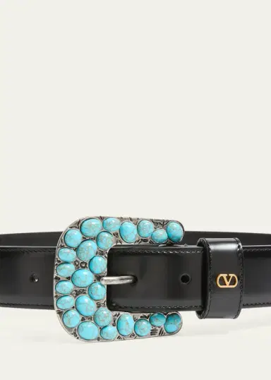 Valentino Garavani VLogo Signature Brushed Calfskin Belt, 30mm | Thumbnail 2 Valentino Garavani VLogo Signature Brushed Calfskin Belt, 30mm | Thumbnail 2