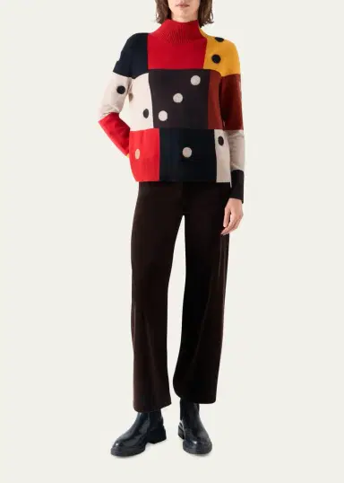 Akris punto Dice Intarsia Colorblock Wool-Cashmere Sweater | Thumbnail 2 Akris punto Dice Intarsia Colorblock Wool-Cashmere Sweater | Thumbnail 2