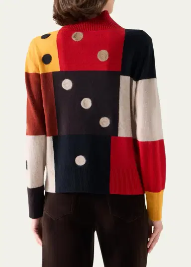 Akris punto Dice Intarsia Colorblock Wool-Cashmere Sweater | Thumbnail 3 Akris punto Dice Intarsia Colorblock Wool-Cashmere Sweater | Thumbnail 3