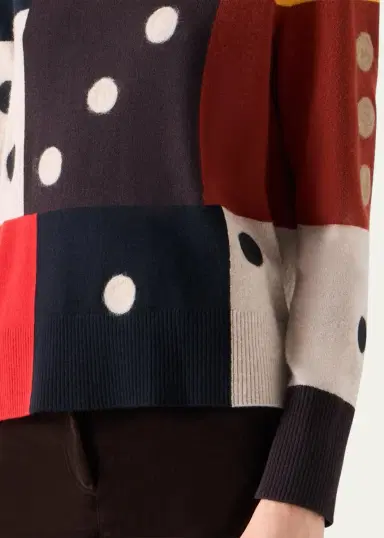Akris punto Dice Intarsia Colorblock Wool-Cashmere Sweater | Thumbnail 5 Akris punto Dice Intarsia Colorblock Wool-Cashmere Sweater | Thumbnail 5
