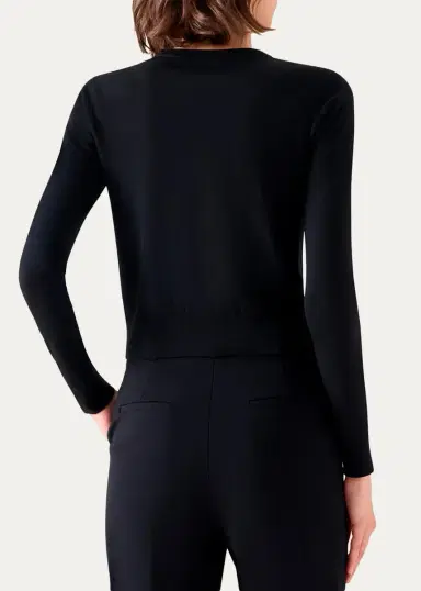 Akris punto Merino Wool Crewneck Cardigan | Thumbnail 4 Akris punto Merino Wool Crewneck Cardigan | Thumbnail 4