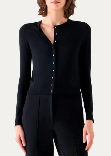 Akris punto Merino Wool Crewneck Cardigan | Thumbnail 5 Akris punto Merino Wool Crewneck Cardigan | Thumbnail 5