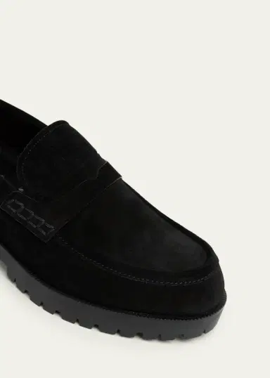 Christian Louboutin Men's Cavavin Leather Lug-Sole Penny Loafers | Thumbnail 3 Christian Louboutin Men's Cavavin Leather Lug-Sole Penny Loafers | Thumbnail 3