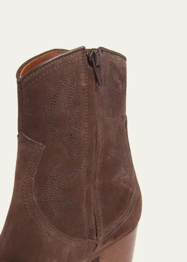 Valentino Garavani 40mm Bard Embroidered Suede Ankle Boots | Thumbnail 5 Valentino Garavani 40mm Bard Embroidered Suede Ankle Boots | Thumbnail 5