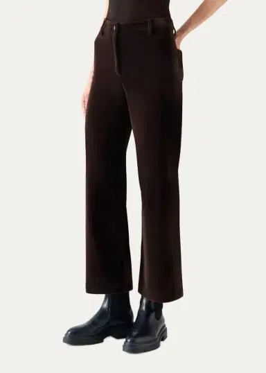 Akris punto Caia Velvet Straight-Leg Crop Trousers | Thumbnail 4 Akris punto Caia Velvet Straight-Leg Crop Trousers | Thumbnail 4