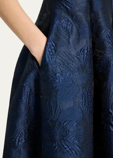 Talbot Runhof Off-Shoulder Jacquard Dress with Pockets | Thumbnail 5 Talbot Runhof Off-Shoulder Jacquard Dress with Pockets | Thumbnail 5