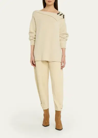 Isabel Marant Thais Button-Shoulder Alpaca Oversized Sweater | Thumbnail 2 Isabel Marant Thais Button-Shoulder Alpaca Oversized Sweater | Thumbnail 2